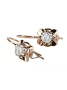 Vintage craft Earrings Zircon Original Vintage 14K Rose Gold vec116r