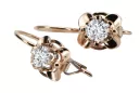 Vintage craft Earrings Zircon Original Vintage 14K Rose Gold vec116r