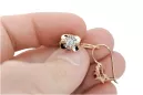Vintage craft Earrings Zircon Original Vintage 14K Rose Gold vec116r