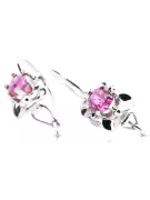 Vintage silver 925 amethyst earrings vec116s Russian Soviet style