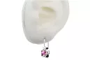 Boucles d'oreilles vintage argent 925 améthyste vec116s style soviétique russe