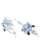 Vintage silver 925 aquamarine earrings vec116s Russian Soviet style