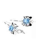 Vintage silver 925 aquamarine earrings vec116s Russian Soviet style