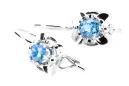 Vintage silver 925 aquamarine earrings vec116s Russian Soviet style