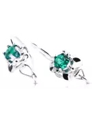 Vintage silver 925 Emerald earrings vec116s Russian Soviet style