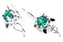 Vintage silver 925 Emerald earrings vec116s Russian Soviet style