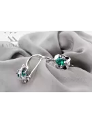 Vintage silver 925 Emerald earrings vec116s Russian Soviet style