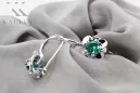 Vintage silver 925 Emerald earrings vec116s Russian Soviet style