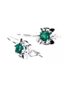 Vintage silver 925 Emerald earrings vec116s Russian Soviet style