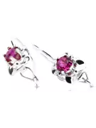 Vintage silver 925 Ruby earrings vec116s Russian Soviet style