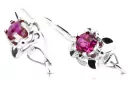 Vintage silver 925 Ruby earrings vec116s Russian Soviet style