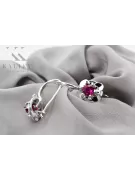 Vintage silver 925 Ruby earrings vec116s Russian Soviet style
