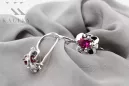 Vintage silver 925 Ruby earrings vec116s Russian Soviet style
