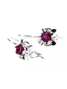 Vintage silver 925 Ruby earrings vec116s Russian Soviet style