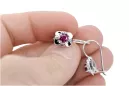 Vintage silver 925 Ruby earrings vec116s Russian Soviet style