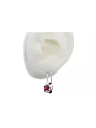 Pendientes vintage de plata 925 Ruby vec116s estilo soviético ruso