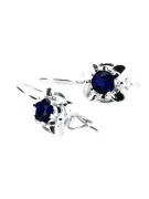 Vintage silver 925 Sapphire earrings vec116s Russian Soviet style