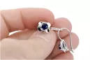 Vintage silver 925 Sapphire earrings vec116s Russian Soviet style