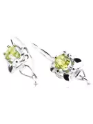 Vintage silver 925 yellow peridot earrings vec116s Russian Soviet style