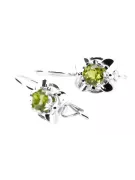 Vintage silver 925 yellow peridot earrings vec116s Russian Soviet style