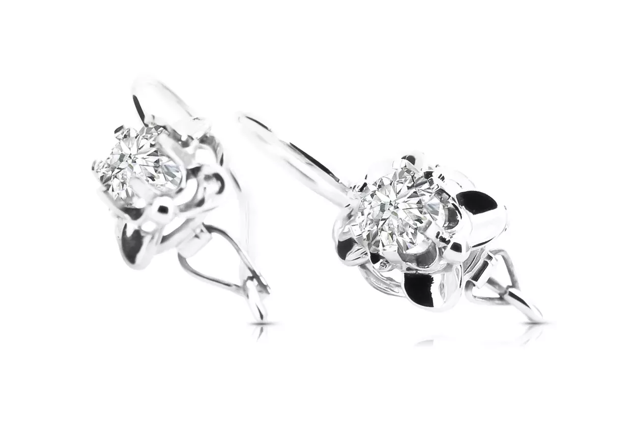 Vintage silver 925 cubic zircon earrings vec116s Russian Soviet style Vintage silver 925 cubic zircon earrings vec116s Russian Soviet style