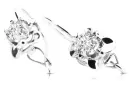 Vintage silver 925 cubic zircon earrings vec116s Russian Soviet style