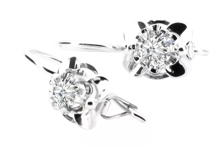 Vintage silver 925 cubic zircon earrings vec116s Russian Soviet style