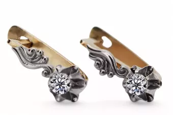 Earrings Vintage Jewlery Zircon Original Vintage 14K Rose White Gold vec150r