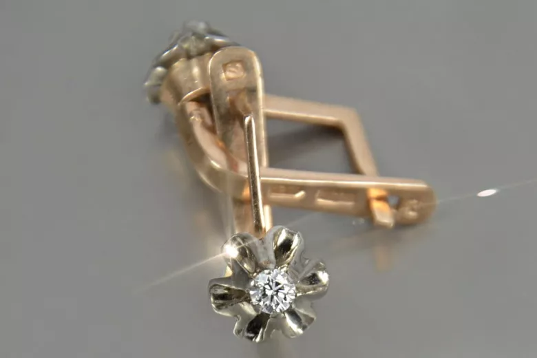 Vintage rose pink 14k 585 gold Vintage earrings vec197 alexandrite ruby emerald sapphire ... Vintage rose pink 14k 585 gold Vintage earrings vec197 alexandrite ruby emerald sapphire ...