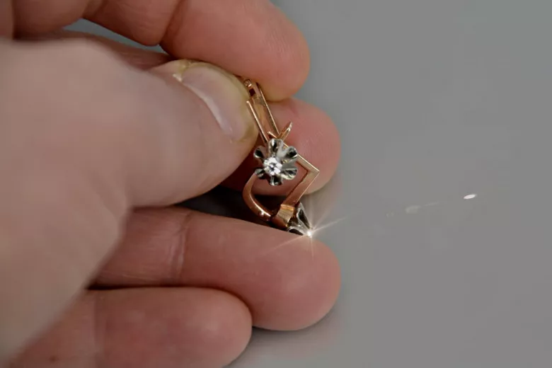 Ruso soviético rosa rosa 14k 585 oro Vintage pendientes vec197 alejandrita rubí esmeralda zafiro... Ruso soviético rosa rosa 14k 585 oro Vintage pendientes vec197 alejandrita rubí esmeralda zafiro...