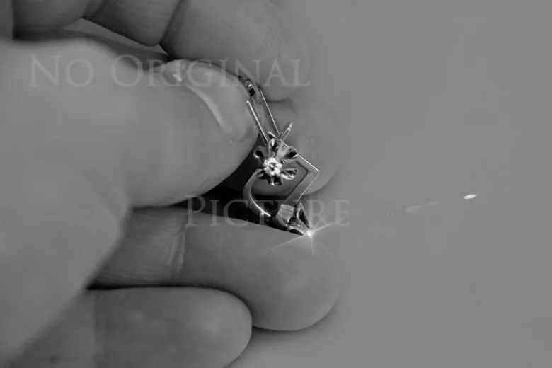 Ruso soviético rosa rosa 14k 585 oro Vintage pendientes vec197 alejandrita rubí esmeralda zafiro... Ruso soviético rosa rosa 14k 585 oro Vintage pendientes vec197 alejandrita rubí esmeralda zafiro...