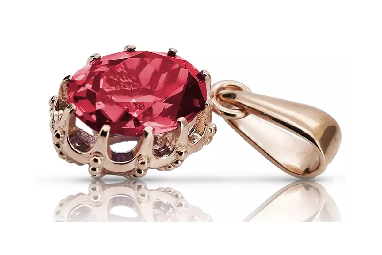 Vintage-Anhänger mit Rubin, original, 14 Karat Roségold, VPC008R Vintage-Anhänger mit Rubin, original, 14 Karat Roségold, VPC008R