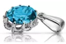 Lira sterlină de argint 925 Acvamarin Pandantiv Vintage Craft  vpc008s