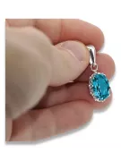 Sterling Silber 925 Aquamarin Anhänger Vintage Schmuck vpc008s