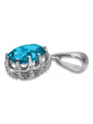 Argent sterling 925 Aigue-marine Pendentif Bijoux vintage vpc008s