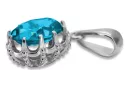 Sterling Silber 925 Aquamarin Anhänger Vintage Schmuck vpc008s