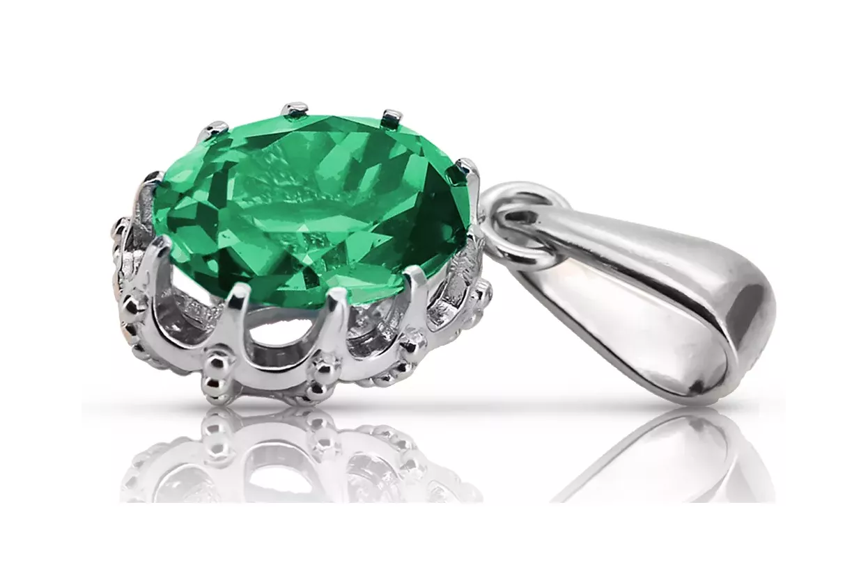 Pendant Emerald Sterling silver 925 Vintage Jewlery vpc008s Pendant Emerald Sterling silver 925 Vintage Jewlery vpc008s