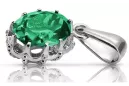 Pendant Emerald Sterling silver 925 Vintage Jewlery vpc008s