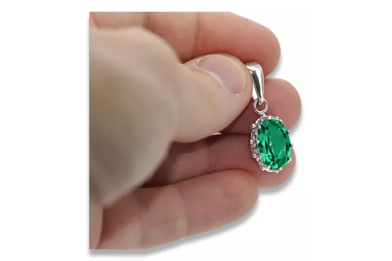 Colgante Artesanía vintage Esmeralda Plata de ley 925 vpc008s