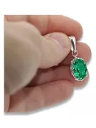 Pendant Emerald Sterling silver 925 Vintage Jewlery vpc008s