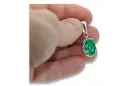 Pendant Emerald Sterling silver 925 Vintage Jewlery vpc008s
