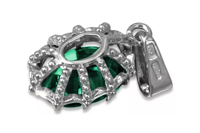 Pendentif Bijoux vintage Émeraude Argent sterling 925 vpc008s
