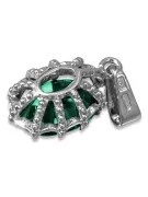 Pendant Emerald Sterling silver 925 Vintage Jewlery vpc008s
