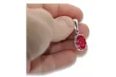 Pendentif Style vintage Rubis Argent sterling 925 vpc008s