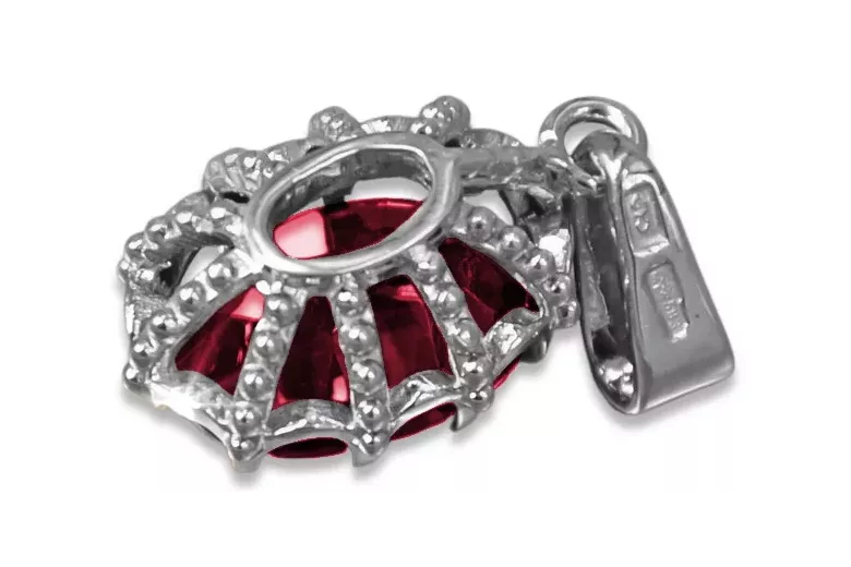 Pandantiv Vintage bijuterii Rubin Lira sterlină de argint 925 vpc008s