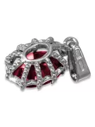 Anhänger Vintage Stil Rubinrot Sterling Silber 925 vpc008s