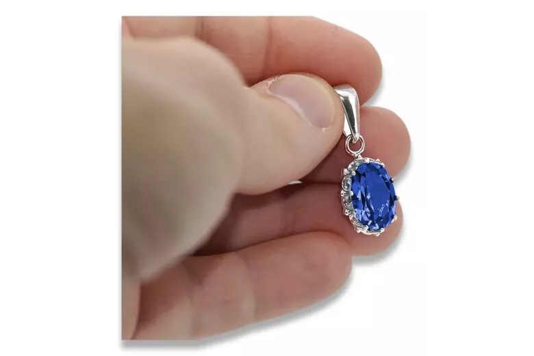 Zafiro Plata de ley 925 Colgante Estilo vintage vpc008s