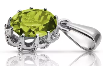 Gelber Peridot Sterling Silber 925 Anhänger Vintage Schmuck vpc008s