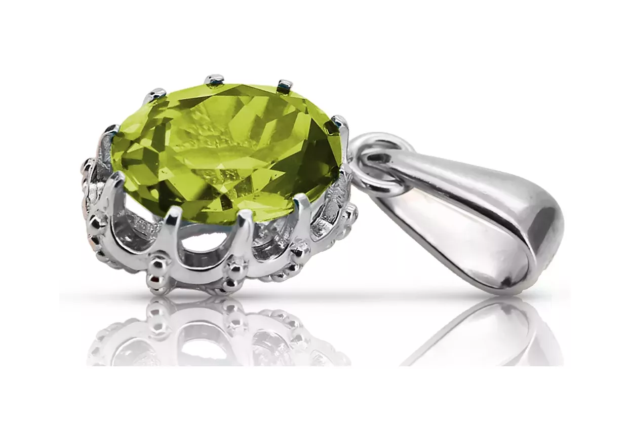 Gelber Peridot Sterling Silber 925 Anhänger Vintage Schmuck vpc008s Gelber Peridot Sterling Silber 925 Anhänger Vintage Schmuck vpc008s