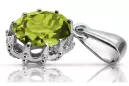 Gelber Peridot Sterling Silber 925 Anhänger Vintage Schmuck vpc008s